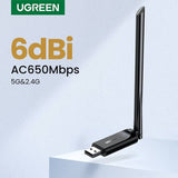 Darrahopens Electronics > USB Gadgets UGREEN 90339 AC650 High-Gain Dual Band Wireless USB Adapter