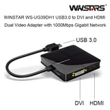 darrahopens Electronics > USB Gadgets Winstars USB 3.0 Dual Head Display with Gigabit Ethernet Adapter (WS-UG39DH1)
