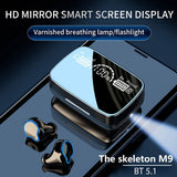 Darrahopens Electronics Wireless Earphones Mirror Power Display Touch Control HiFi Earbuds Bluetooth 5.1 With Mic