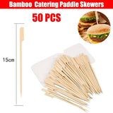 Darrahopens Food & Beverage Bamboo Wooden Catering Paddle Skewers Disposable Finger Food Cocktail BBQ