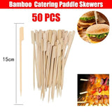 Darrahopens Food & Beverage Bamboo Wooden Catering Paddle Skewers Disposable Finger Food Cocktail BBQ