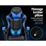 Darrahopens Furniture Artiss Gaming Chairs Massage Racing Recliner Leather Office Chair Footrest