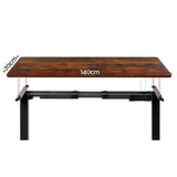Darrahopens Furniture Artiss Standing Desk Electric Adjustable Sit Stand Desks Black Brown 140cm