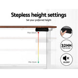 Darrahopens Furniture Artiss Standing Desk Electric Adjustable Sit Stand Desks White Brown 140cm