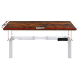 Darrahopens Furniture Artiss Standing Desk Electric Adjustable Sit Stand Desks White Brown 140cm