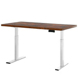Darrahopens Furniture Artiss Standing Desk Electric Adjustable Sit Stand Desks White Brown 140cm