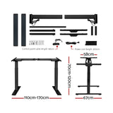 Darrahopens Furniture Artiss Standing Desk Electric Height Adjustable Sit Stand Desks Black Brown