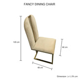 darrahopens Furniture > Bar Stools & Chairs 2X Dining Chair Stainless Gold Frame & Seat Beige Fabric