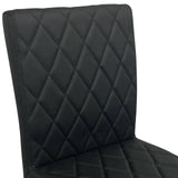 darrahopens Furniture > Bar Stools & Chairs 2X Dining Chair Stainless Gold Frame & Seat Black PU Leather