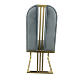 darrahopens Furniture > Bar Stools & Chairs 2X Dining Chair Stainless Gold Frame & Seat Blue Fabric