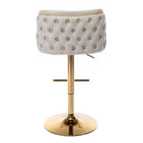 Darrahopens Furniture > Bar Stools & Chairs 2x Faux Leather Golden Base Swivel Bar Stools- Beige