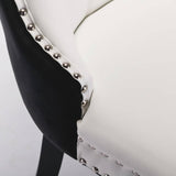 Darrahopens Furniture > Bar Stools & Chairs 2x PU Faux Leather & Velvet Dining Chairs-White & Black