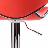 Darrahopens Furniture > Bar Stools & Chairs 2X Red Bar Stools Faux Leather Mid High Back Adjustable Crome Base Gas Lift Swivel Chairs