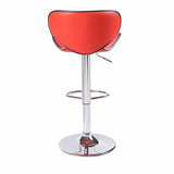 darrahopens Furniture > Bar Stools & Chairs 2X Red Bar Stools Faux Leather Mid High Back Adjustable Crome Base Gas Lift Swivel Chairs