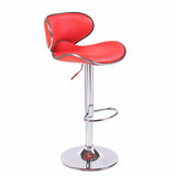 darrahopens Furniture > Bar Stools & Chairs 2X Red Bar Stools Faux Leather Mid High Back Adjustable Crome Base Gas Lift Swivel Chairs