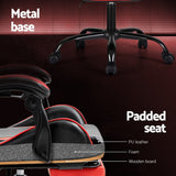 Darrahopens Furniture > Bar Stools & Chairs Artiss 2 Point Massage Gaming Office Chair Footrest Red