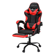 Darrahopens Furniture > Bar Stools & Chairs Artiss 2 Point Massage Gaming Office Chair Footrest Red