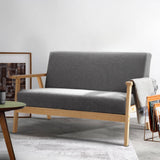 darrahopens Furniture > Bar Stools & Chairs Artiss 2 Seater Fabric Sofa Chair - Grey