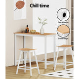 Darrahopens Furniture > Bar Stools & Chairs Artiss 2 x Wooden Bar Stools Bar Stool Dining Chairs Kitchen Barstools Oak
