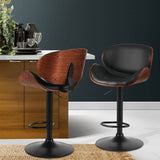 Darrahopens Furniture > Bar Stools & Chairs Artiss 2X Bar Stools Kitchen Stool Chairs Dining Swivel Gas Lift Wooden Metal