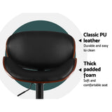 Darrahopens Furniture > Bar Stools & Chairs Artiss 2X Bar Stools Kitchen Stool Chairs Dining Swivel Gas Lift Wooden Metal