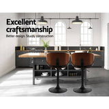 Darrahopens Furniture > Bar Stools & Chairs Artiss 2X Bar Stools Kitchen Stool Chairs Dining Swivel Gas Lift Wooden Metal