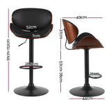 Darrahopens Furniture > Bar Stools & Chairs Artiss 2X Bar Stools Kitchen Stool Chairs Dining Swivel Gas Lift Wooden Metal