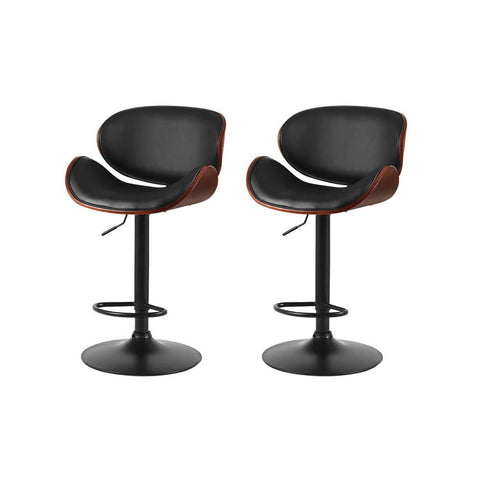 Darrahopens Furniture > Bar Stools & Chairs Artiss 2X Bar Stools Kitchen Stool Chairs Dining Swivel Gas Lift Wooden Metal