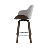 Darrahopens Furniture > Bar Stools & Chairs Artiss 2x Kitchen Bar Stools Wooden Bar Stool Chairs Swivel Velvet Fabric Grey