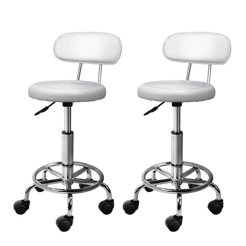 Darrahopens Furniture > Bar Stools & Chairs Artiss 2X Saddle Salon Stool Swivel Backrest Chair Barber Chair Hydraulic Lift