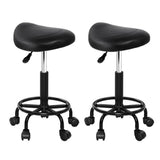 Darrahopens Furniture > Bar Stools & Chairs Artiss 2X Saddle Salon Stool Swivel Barber Chairs Bar Stools Hydraulic Lift PU