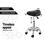 Darrahopens Furniture > Bar Stools & Chairs Artiss 2X Saddle Salon Stool Swivel Barber Hair Dress Chair Hydraulic Lift Black