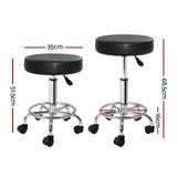 Darrahopens Furniture > Bar Stools & Chairs Artiss 2X Salon Stool Round Swivel Barber Hair Bar Stools Hydraulic Lift Black