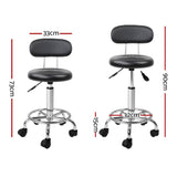 Darrahopens Furniture > Bar Stools & Chairs Artiss 2X Salon Stool Swivel Backrest Chair Barber Hairdressing Hydraulic Height