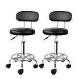 Darrahopens Furniture > Bar Stools & Chairs Artiss 2X Salon Stool Swivel Backrest Chair Barber Hairdressing Hydraulic Height