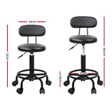 Darrahopens Furniture > Bar Stools & Chairs Artiss 2X Salon Stool Swivel Backrest Chair Barber Hairdressing Hydraulic Lift