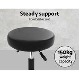 Darrahopens Furniture > Bar Stools & Chairs Artiss 2X Salon Stool Swivel Round Barber Hair Bar Stools Hydraulic Lift Black