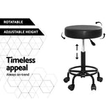 Darrahopens Furniture > Bar Stools & Chairs Artiss 2X Salon Stool Swivel Round Barber Hair Bar Stools Hydraulic Lift Black