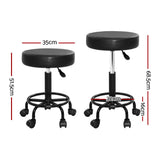 Darrahopens Furniture > Bar Stools & Chairs Artiss 2X Salon Stool Swivel Round Barber Hair Bar Stools Hydraulic Lift Black