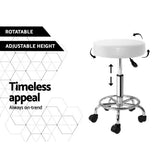 Darrahopens Furniture > Bar Stools & Chairs Artiss 2X Salon Stool Swivel Round Barber Hair Bar Stools Hydraulic Lift White