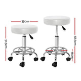 Darrahopens Furniture > Bar Stools & Chairs Artiss 2X Salon Stool Swivel Round Barber Hair Bar Stools Hydraulic Lift White