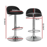 Darrahopens Furniture > Bar Stools & Chairs Artiss 4x Bar Stools PU Leather Gas Lift Black