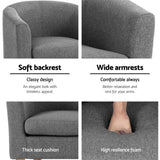 darrahopens Furniture > Bar Stools & Chairs Artiss Abby Fabric Armchair - Grey