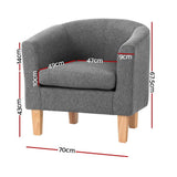 darrahopens Furniture > Bar Stools & Chairs Artiss Abby Fabric Armchair - Grey