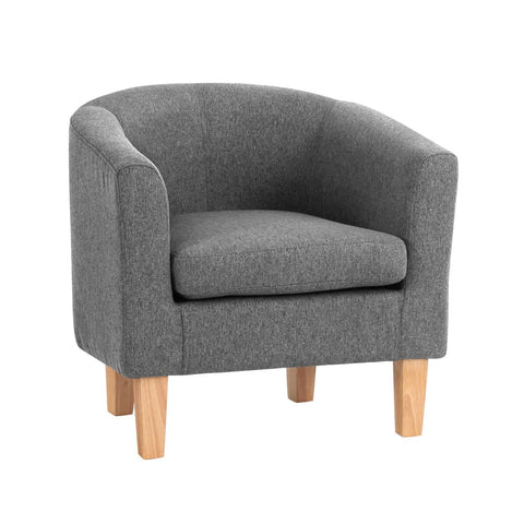 darrahopens Furniture > Bar Stools & Chairs Artiss Abby Fabric Armchair - Grey