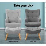 darrahopens Furniture > Bar Stools & Chairs Artiss Armchair and Ottoman - Grey