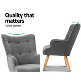 darrahopens Furniture > Bar Stools & Chairs Artiss Armchair and Ottoman - Grey