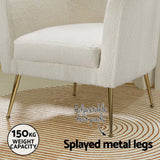 Darrahopens Furniture > Bar Stools & Chairs Artiss Armchair Boucle Fabric White Yoli