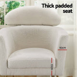 Darrahopens Furniture > Bar Stools & Chairs Artiss Armchair Boucle Fabric White Yoli