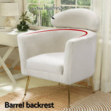Darrahopens Furniture > Bar Stools & Chairs Artiss Armchair Boucle Fabric White Yoli